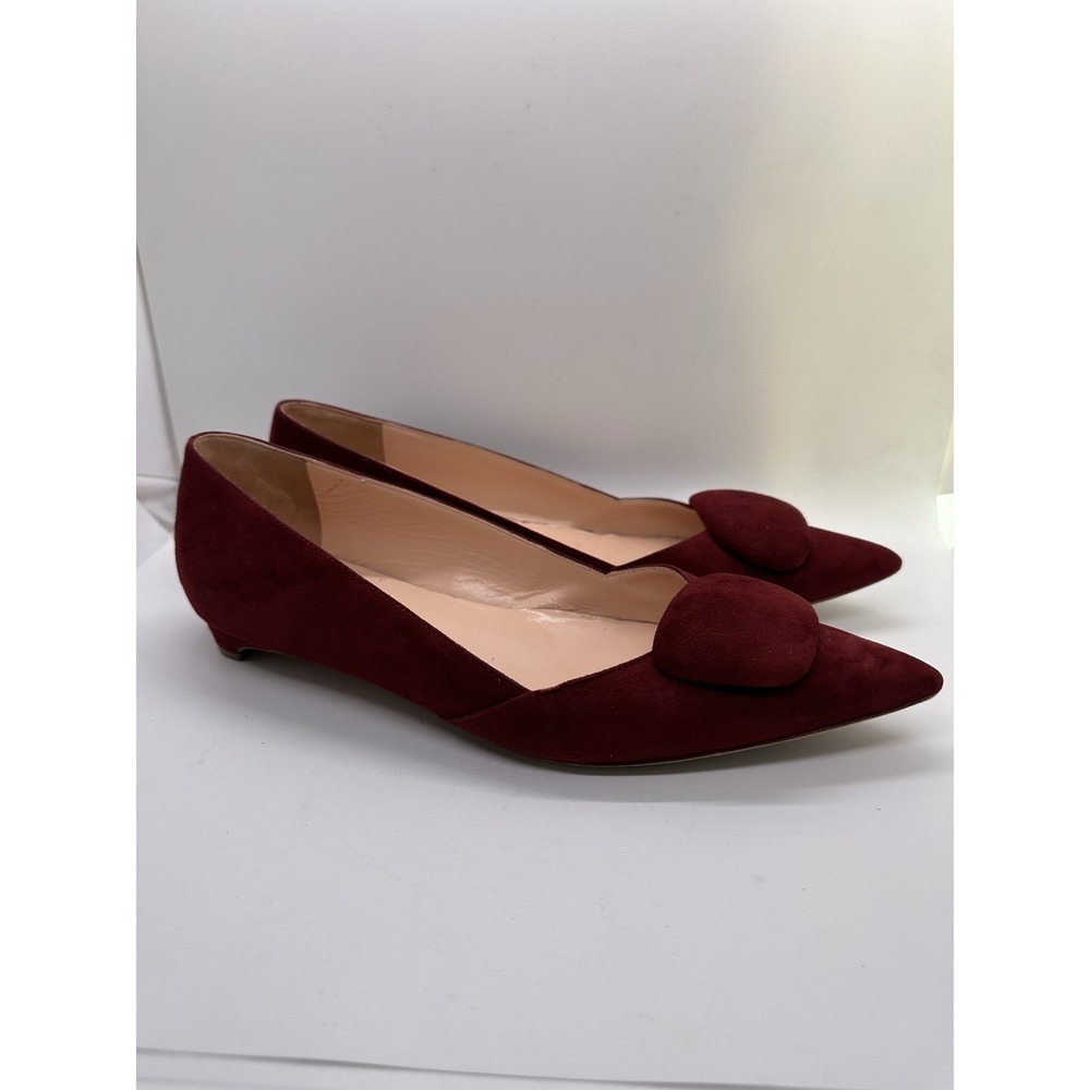 Rupert Sanderson Burgundy Suede Flats 38.5 /‎ US 8 – Made in Italy